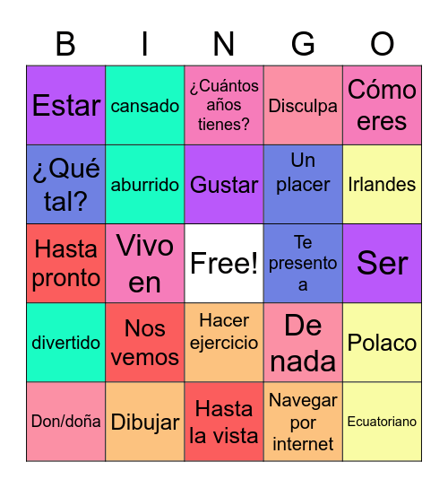 Fiona Zheng Bingo Card