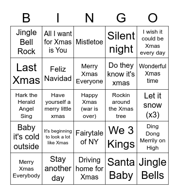 LandScale Xmas Bingo Card
