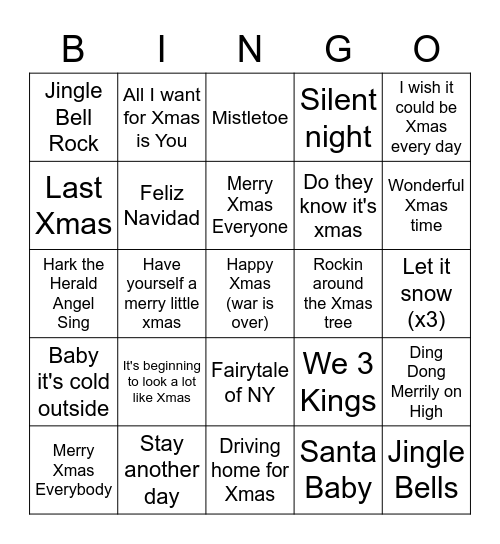 LandScale Xmas Bingo Card