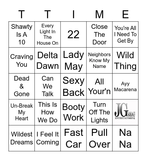 T-Time Bingo Card