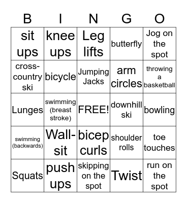 Active Bingo Card