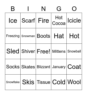 winter Bingo Card