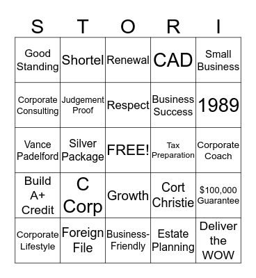 NCH WOW Bingo Card