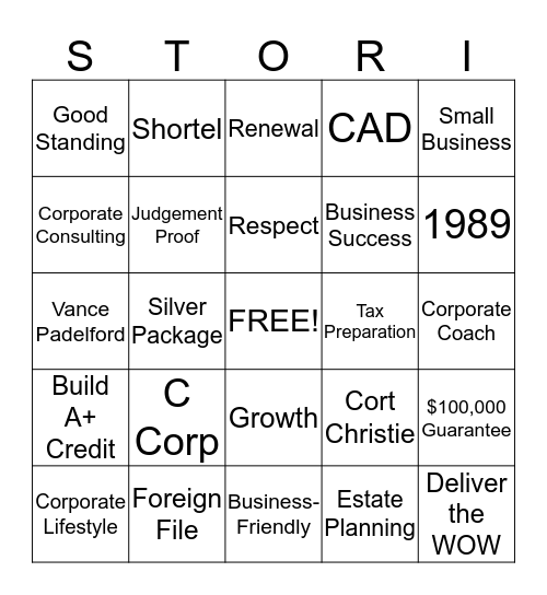 NCH WOW Bingo Card