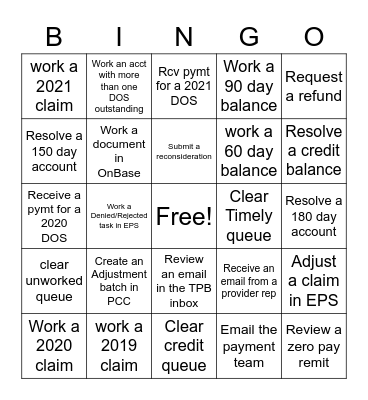 TPB BINGO Card