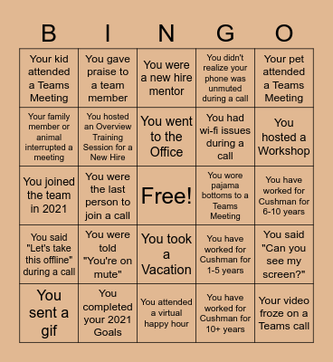 2021 WPP Bingo Card