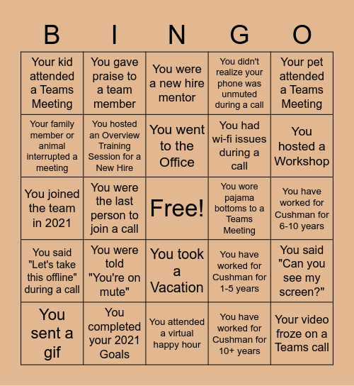 2021 WPP Bingo Card