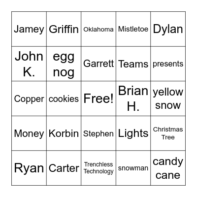 Hi-Tech Plumbing Bingo Card