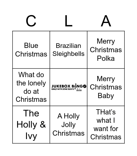 FTT- OCM JukeBox Bingo  Christmas Classics Bingo Card