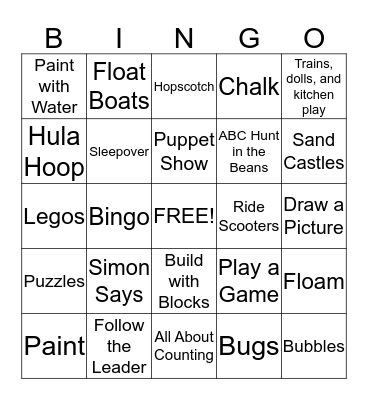 Summer Bingo Card
