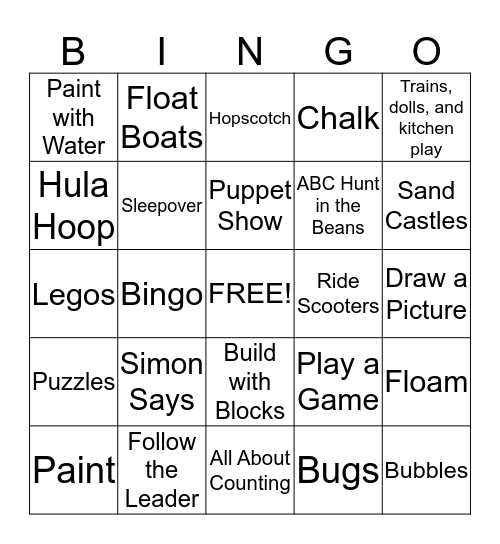 Summer Bingo Card