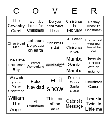 JukeBox Bingo Holiday Coverall Bingo Card