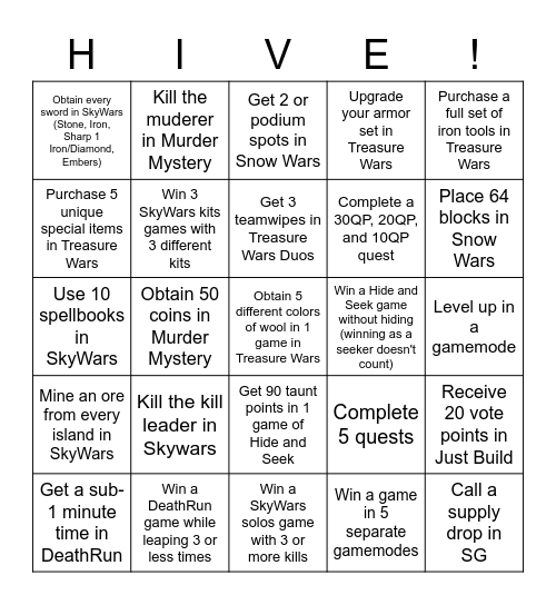 Noobs in Combat Bingo (by WhitetheCa) Bingo Card