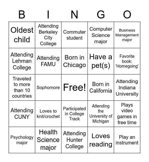 MLT Ascend Hot Chocolate Social 2021 Bingo Card