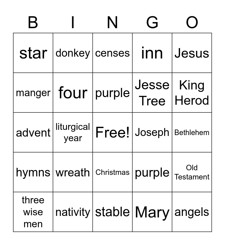 Advent Bingo Card