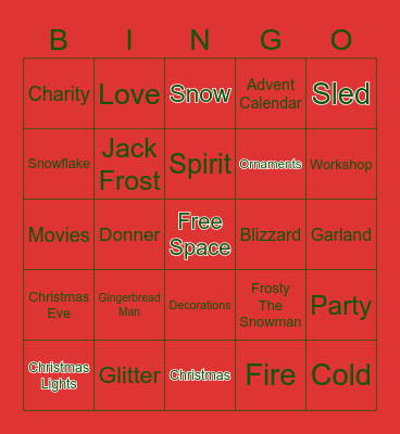 Christmas Bingo Card