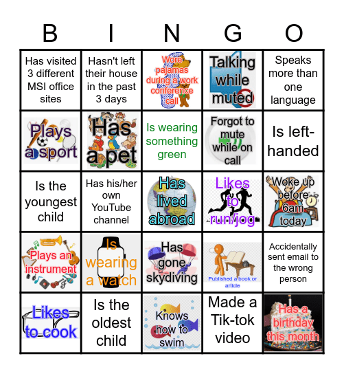 PSRC Getting to Know You BINGO Card