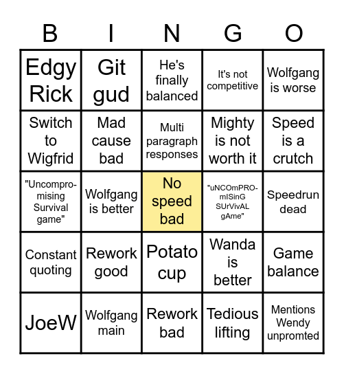 Wolfgang rework Bingo Card