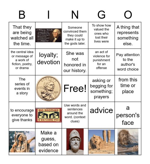 Foundational English Unit 2 Final Review Bingo Card