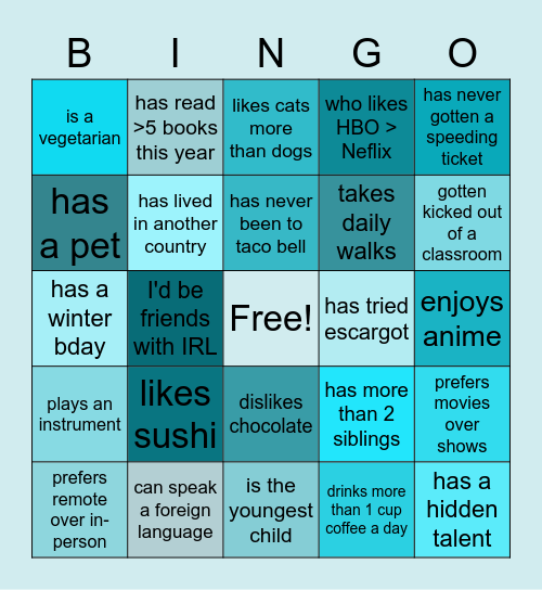 I know a coworker who... Bingo Card