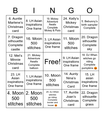 WIPGO 2022 Bingo Card