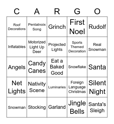 CHRISTMAS Bingo Card