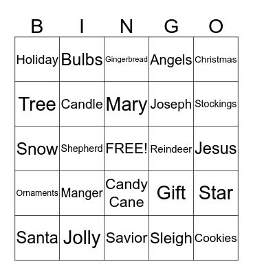 Christmas Bingo Card