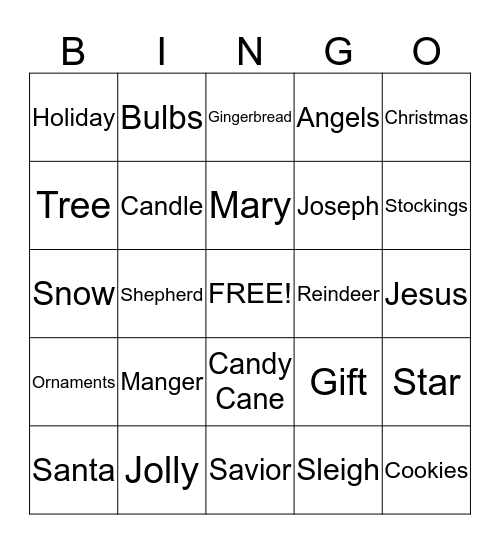 Christmas Bingo Card