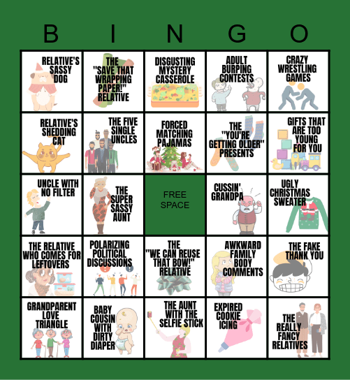 AWKWARD HOLIDAY BINGO Card
