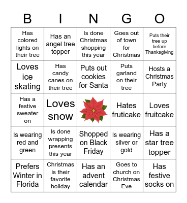 Christmas Ice Breaker Bingo Card