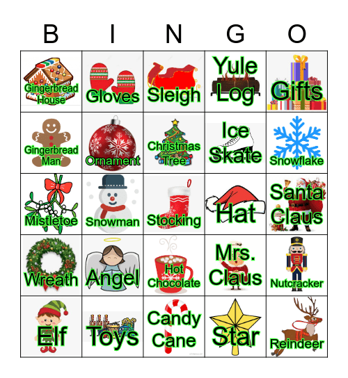 Christmas Bingo Intermediate Level Bingo Card