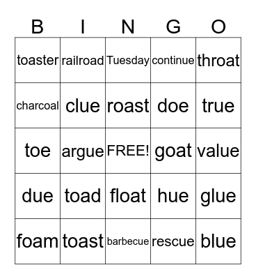 9.3 Wilson Reading System Bingo Card