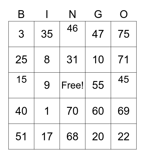 CHANDA OSTRIA- RES 1 Bingo Card