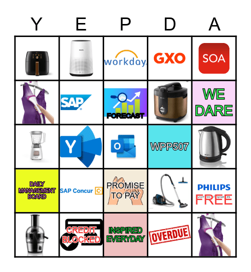 PHILIPS DA YEP GAME Bingo Card