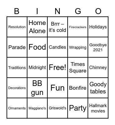 UWS BINGO #2 Bingo Card