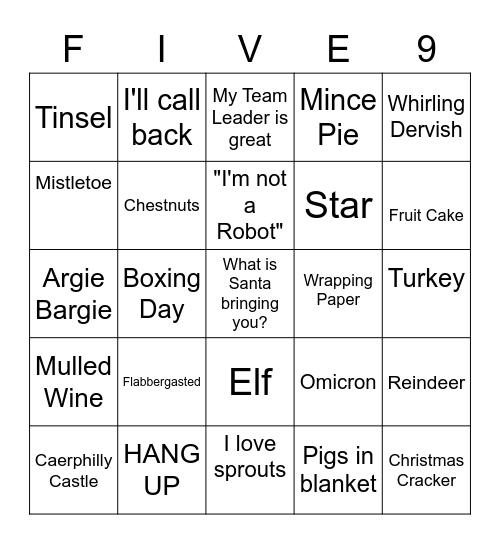 The best team Bingo Card