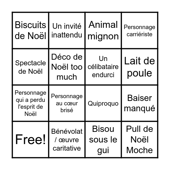 Bingo de Noël Bingo Card