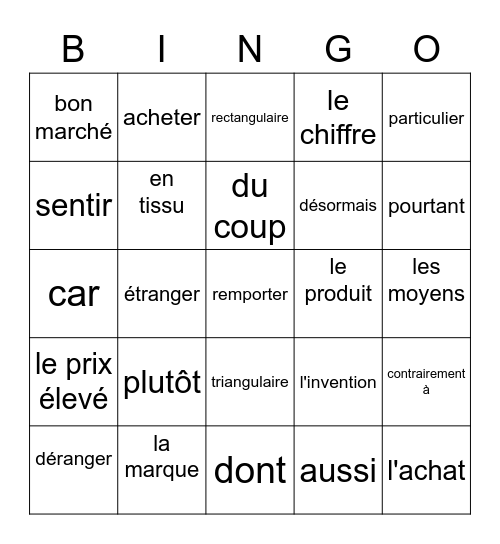 4 Havo chapitre 2B Bingo Card