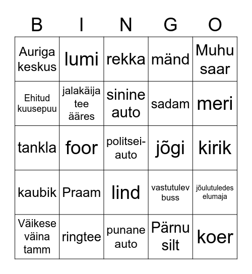 Bussibingo Card