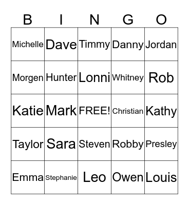 Call Family Reunion & Roundup 2015 Bingo Card