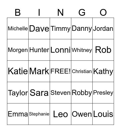 Call Family Reunion & Roundup 2015 Bingo Card