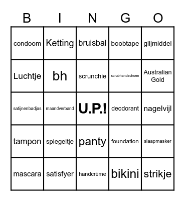 Dameschbingo Card