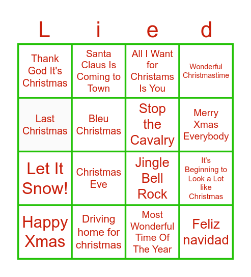 Kerstmuziek Bingo! Bingo Card
