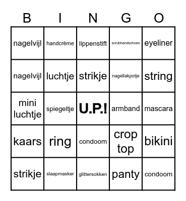 Dameschbingo Card
