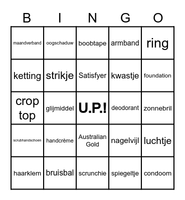 Dameschbingo Card