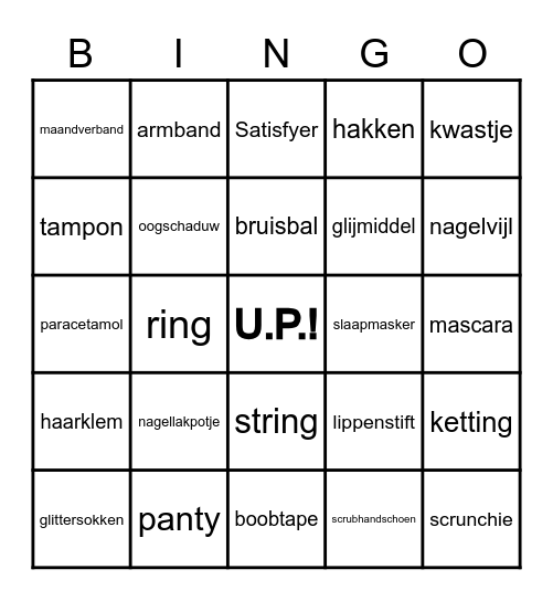 Dameschbingo Card