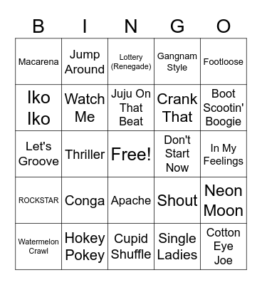 💃Dance Bingo🕺 Bingo Card