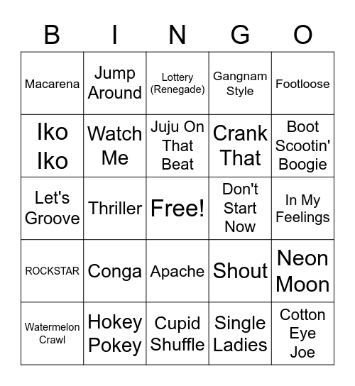 💃Dance Bingo🕺 Bingo Card