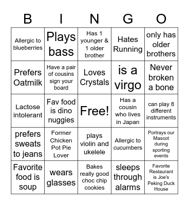 Period 5 Bingo Card