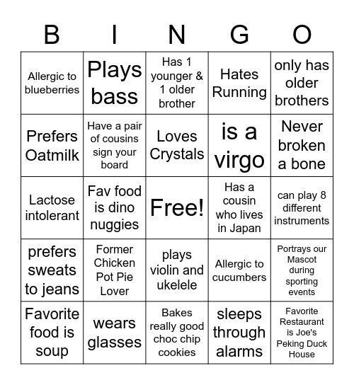 Period 5 Bingo Card